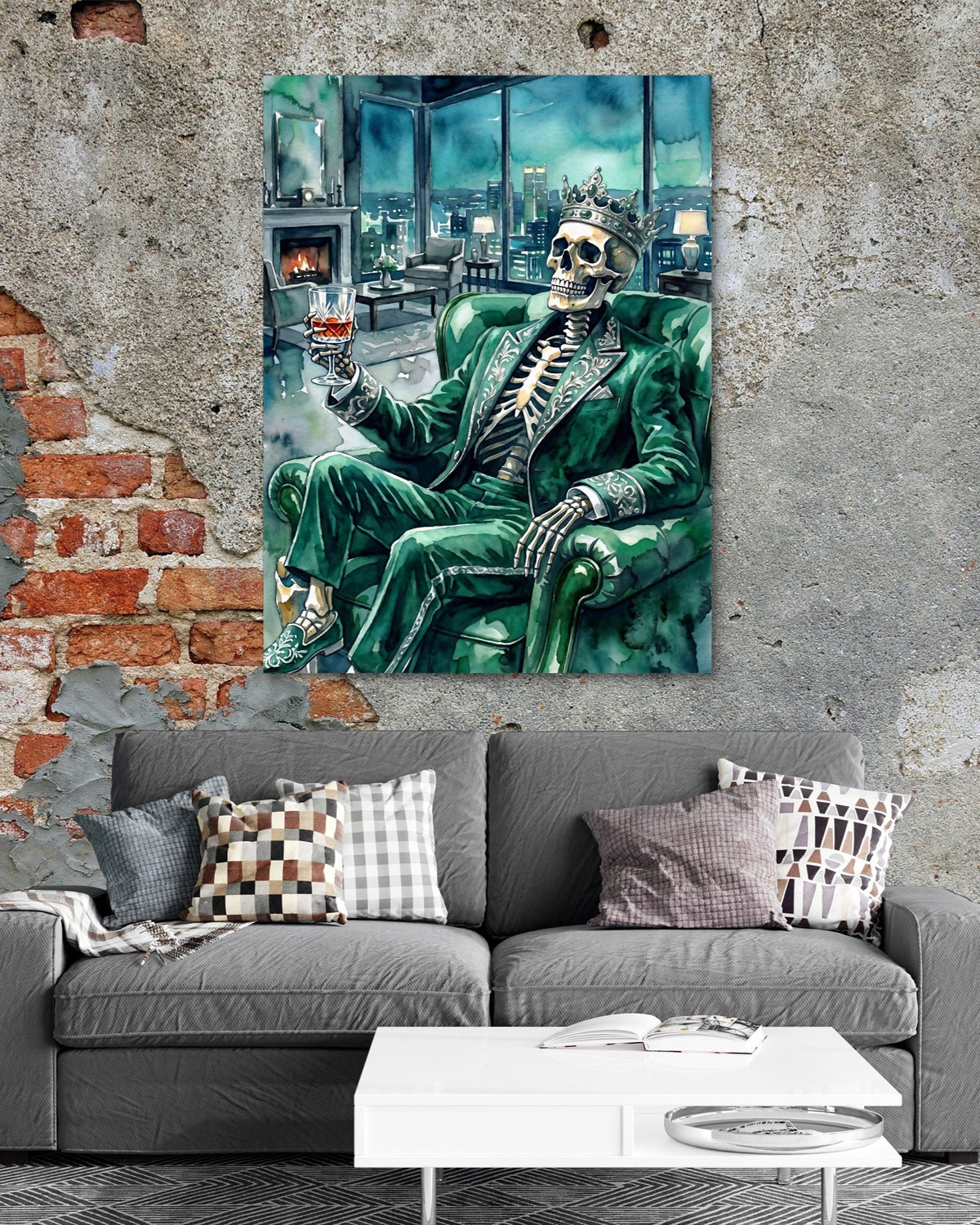 Skeleton's Nightcap - Luxury Wall Art