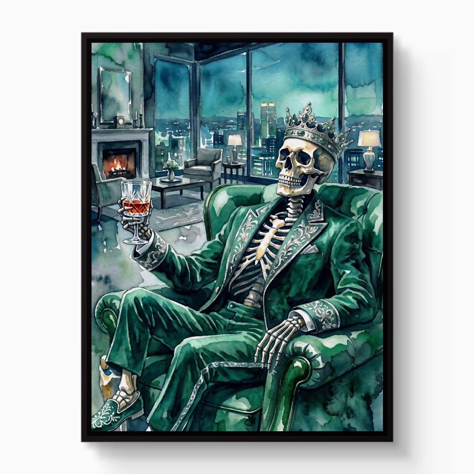 Skeleton's Nightcap - Luxury Wall Art
