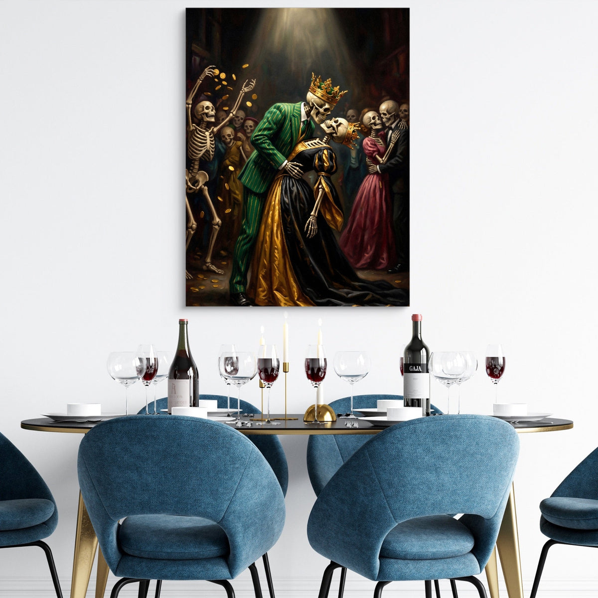 Skeletons' Royal Kiss - Luxury Wall Art