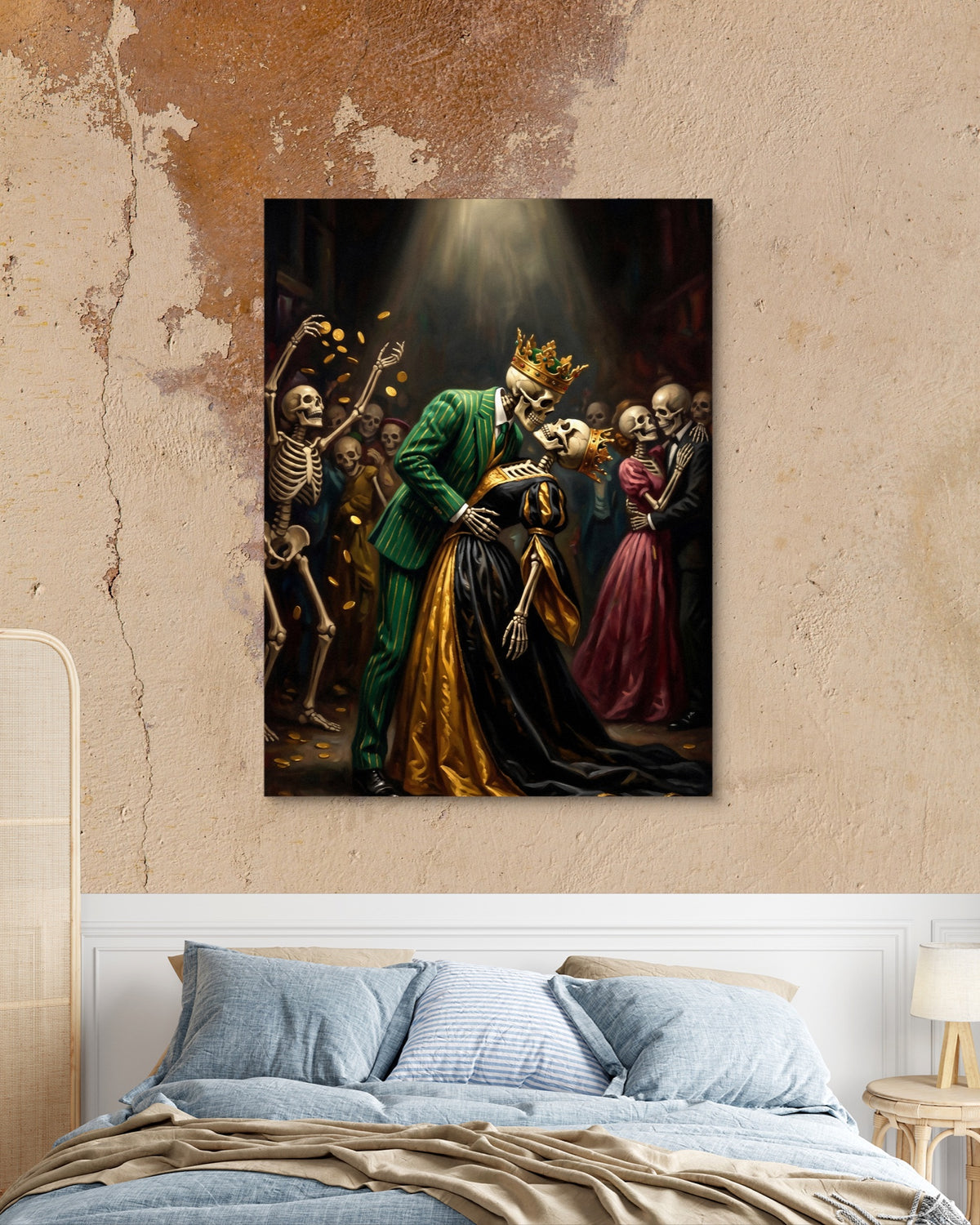 Skeletons' Royal Kiss — skeletons' royal kiss psd mocha bedroom 1port flush print