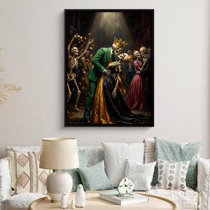 Skeletons' Royal Kiss — skeletons' royal kiss sq clock bed 1port framed black
