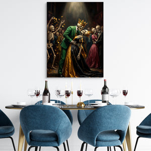 Skeletons' Royal Kiss — skeletons' royal kiss sq dining room tables 1port flush print