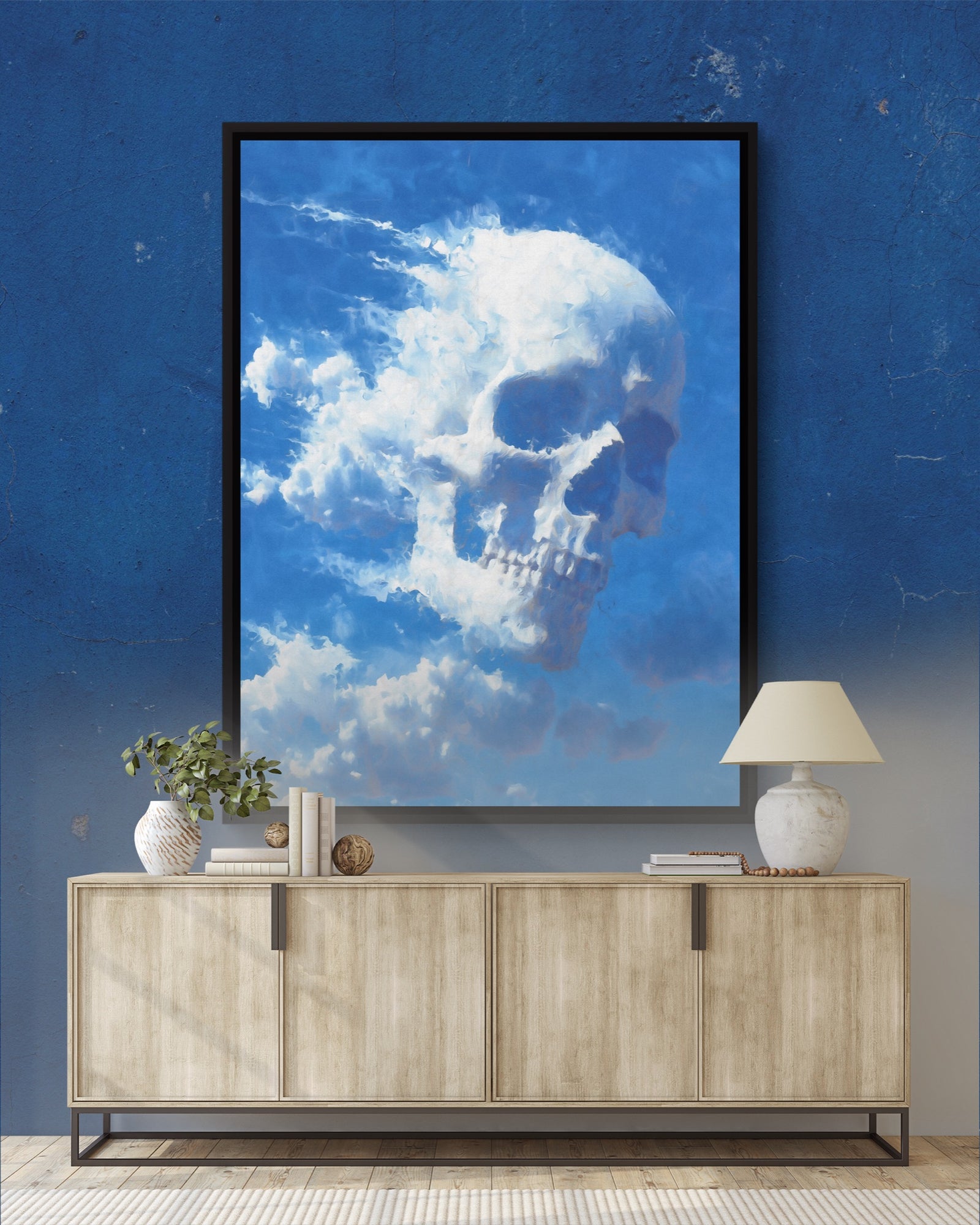 Skull Cumulus Cloud — skull cumulus cloud white studio framed black