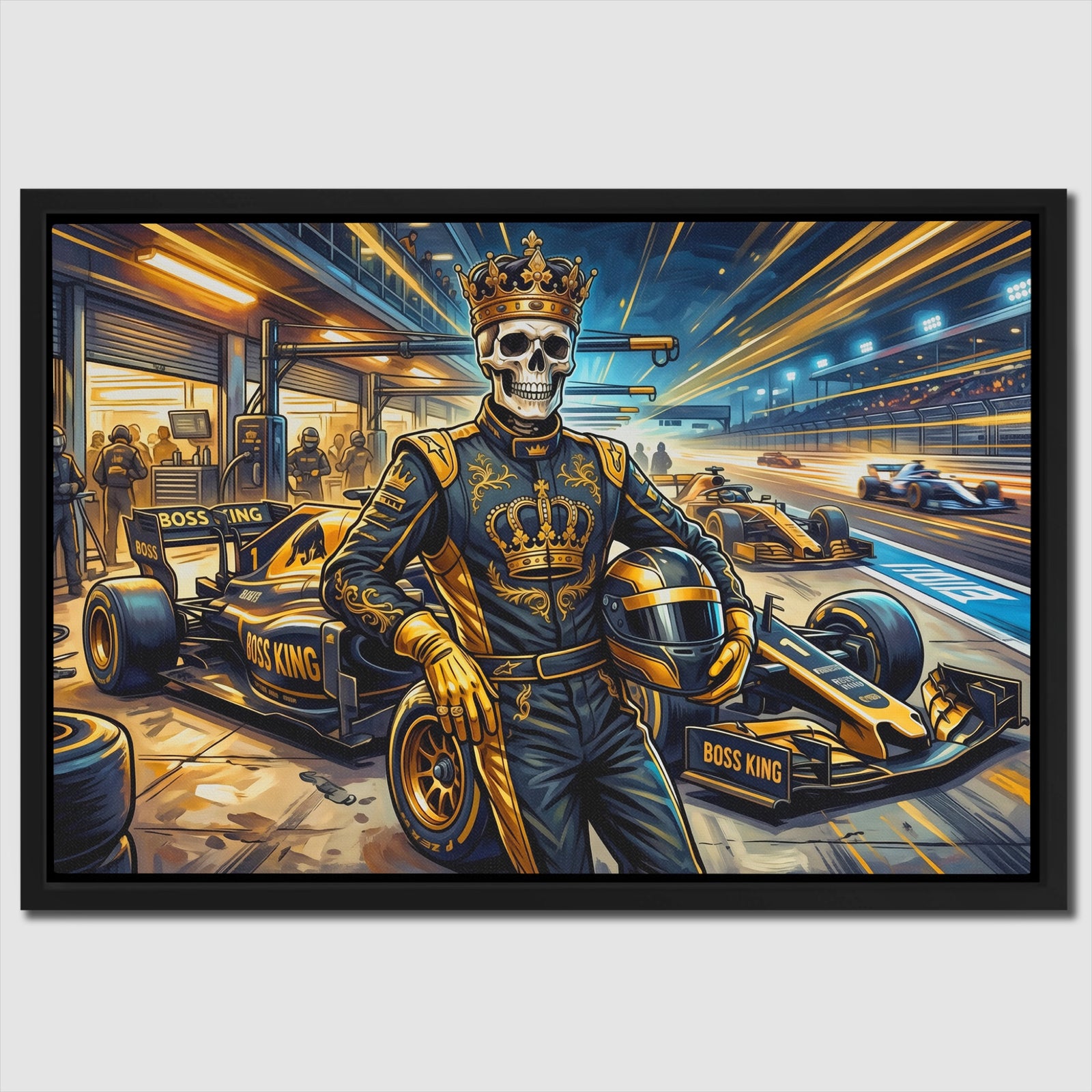 Skull King Racing canvas wall art