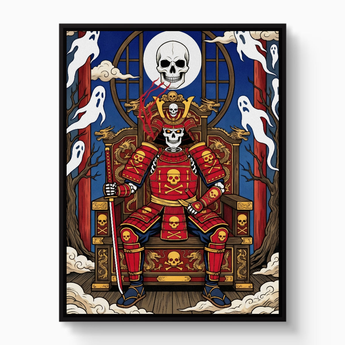 Skull King Throne — skull king throne white studio framed black