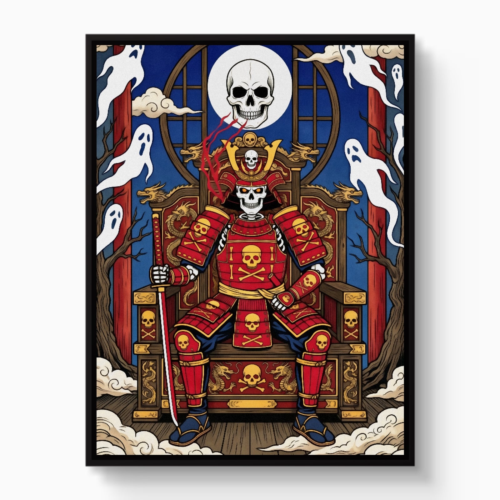 Skull King Throne — skull king throne white studio framed black