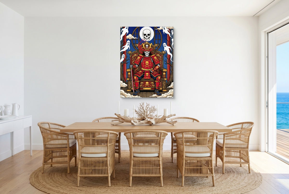 Skull King Throne — skull king throne small dining room with ocean view 1port flush print