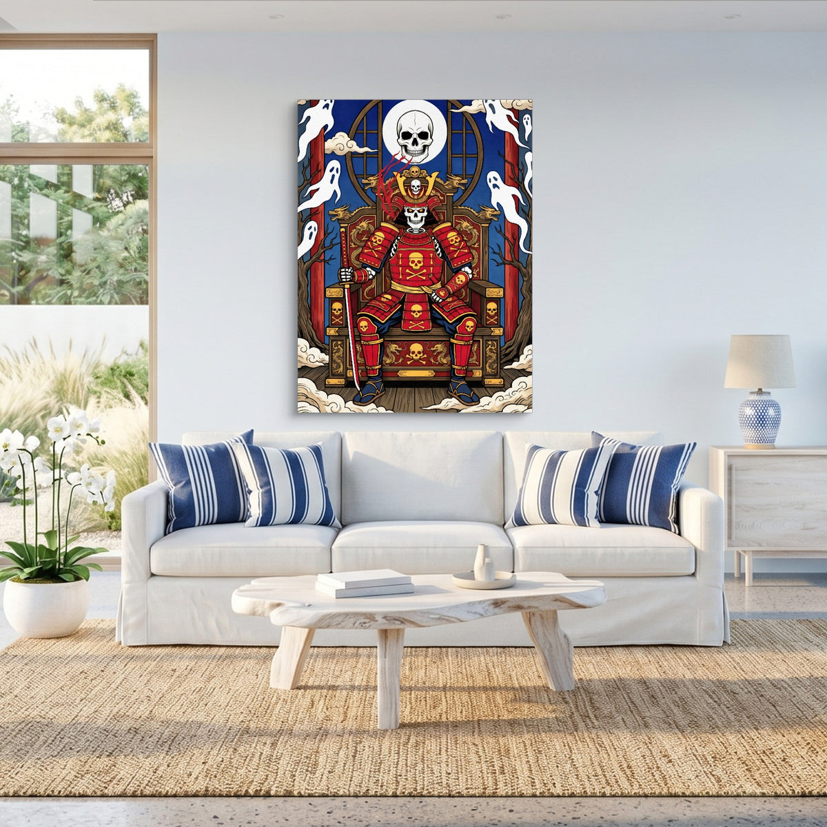 Skull King Throne — skull king throne sq beach house 1port flush print