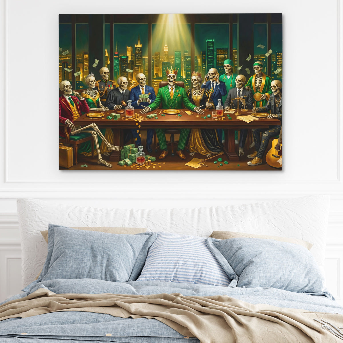 Skull Last Supper — Skull Last Supper Light Blue Bed 124