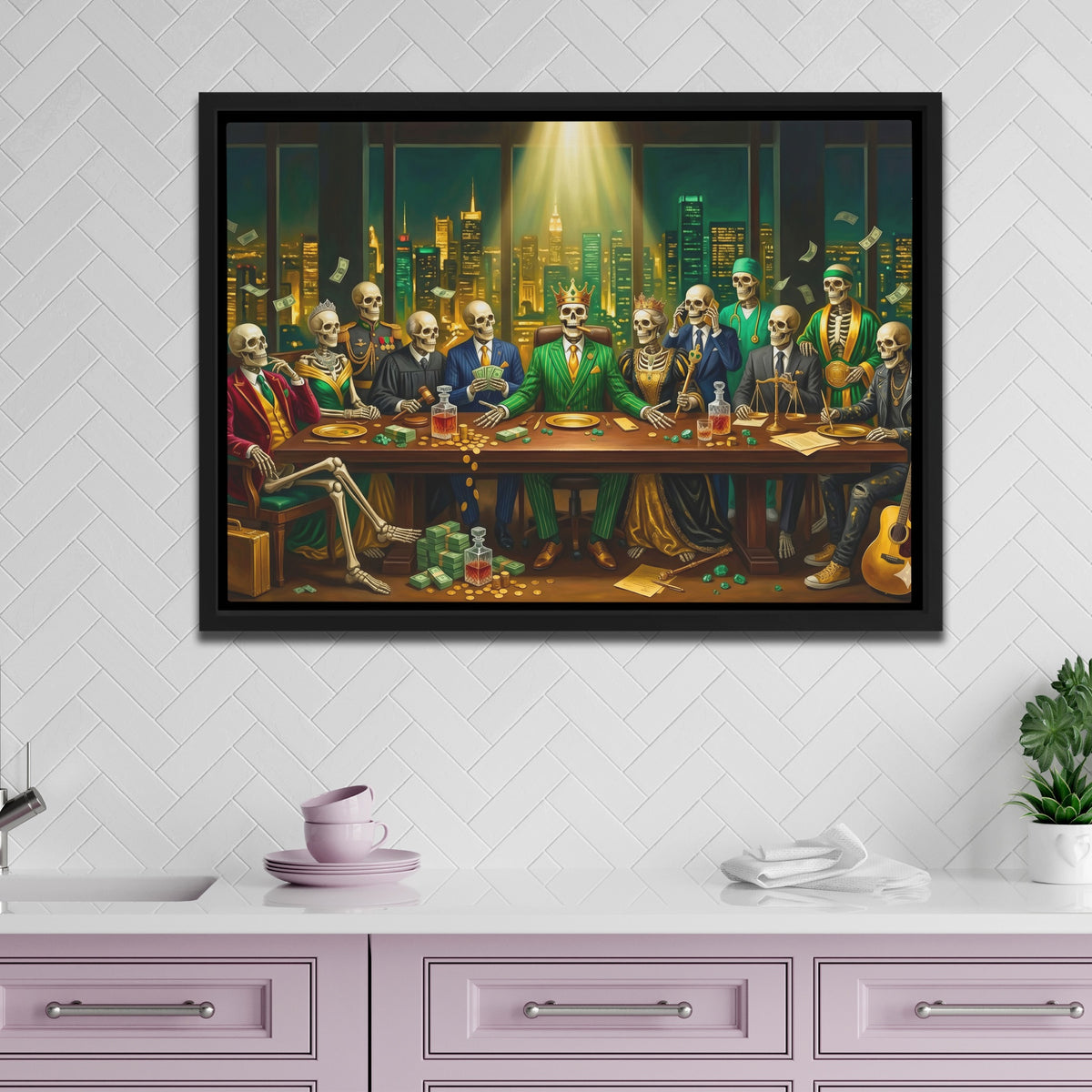 Skull Last Supper — Skull Last Supper pink kitchen land 271