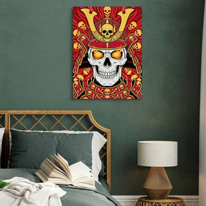 Skull Samurai Crimson — skull samurai crimson sq green bed 1port flush print