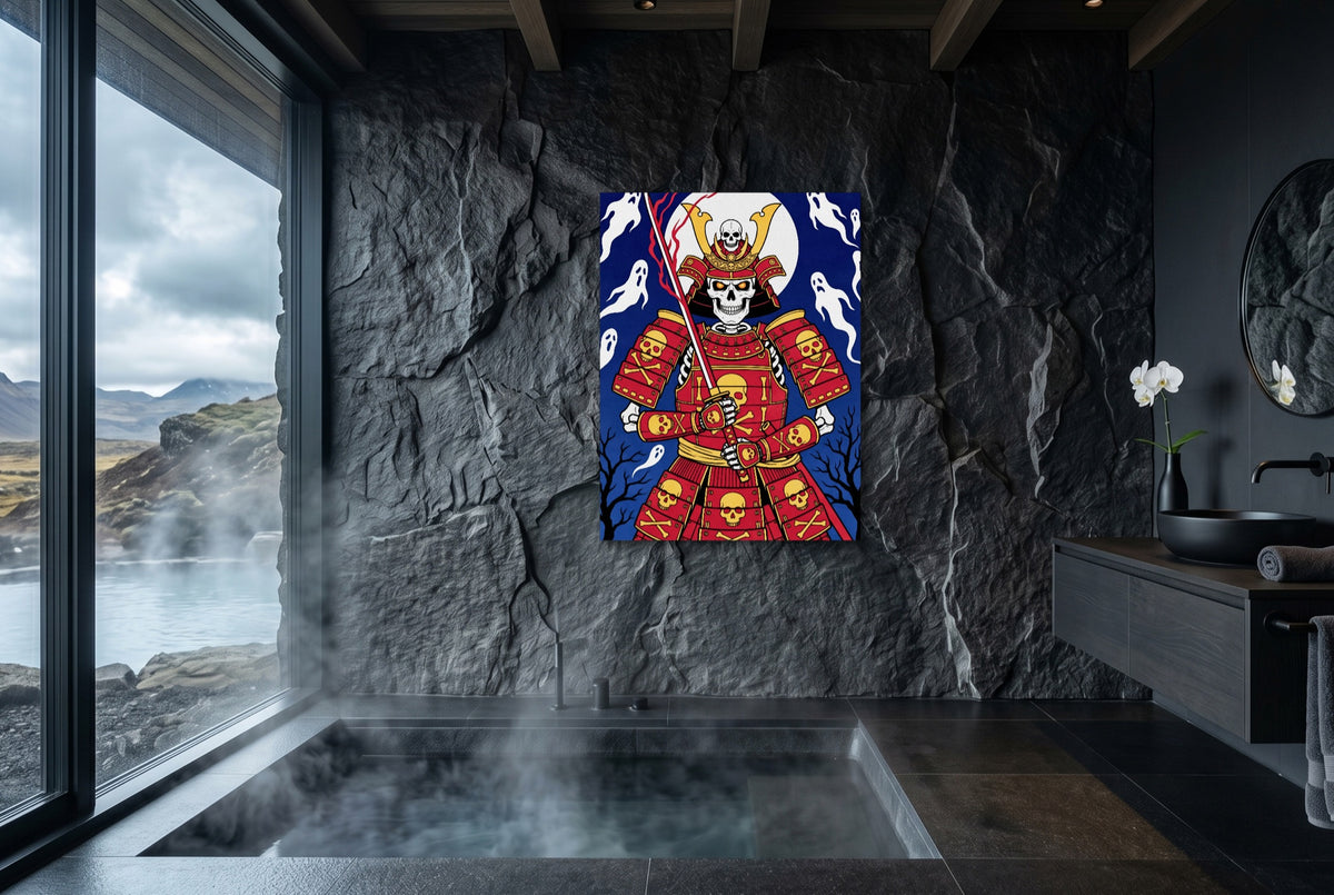 Skull Samurai Midnight — skull samurai midnight small bathroom with window 1port flush print