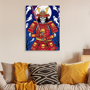 Skull Samurai Midnight — skull samurai midnight sq luxury couch walls 1port flush print