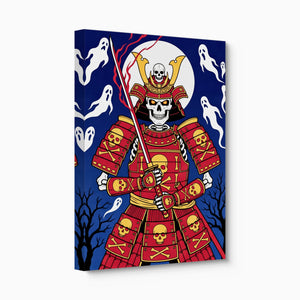 Skull Samurai Midnight — skull samurai midnight angled flush print