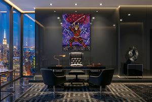 Skull Samurai Thunder — skull samurai thunder office with city view 3 1port flush print