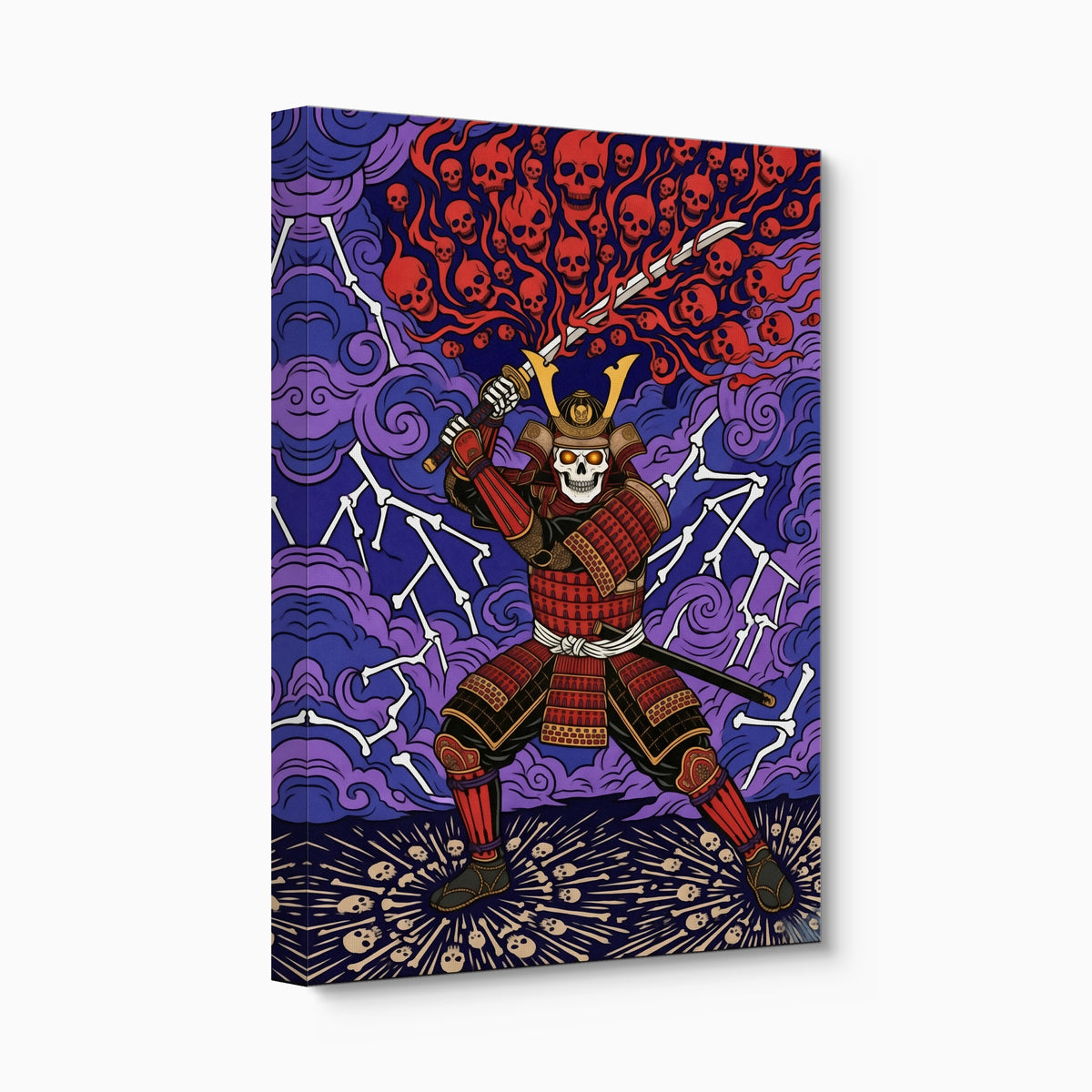Skull Samurai Thunder — skull samurai thunder angled flush print