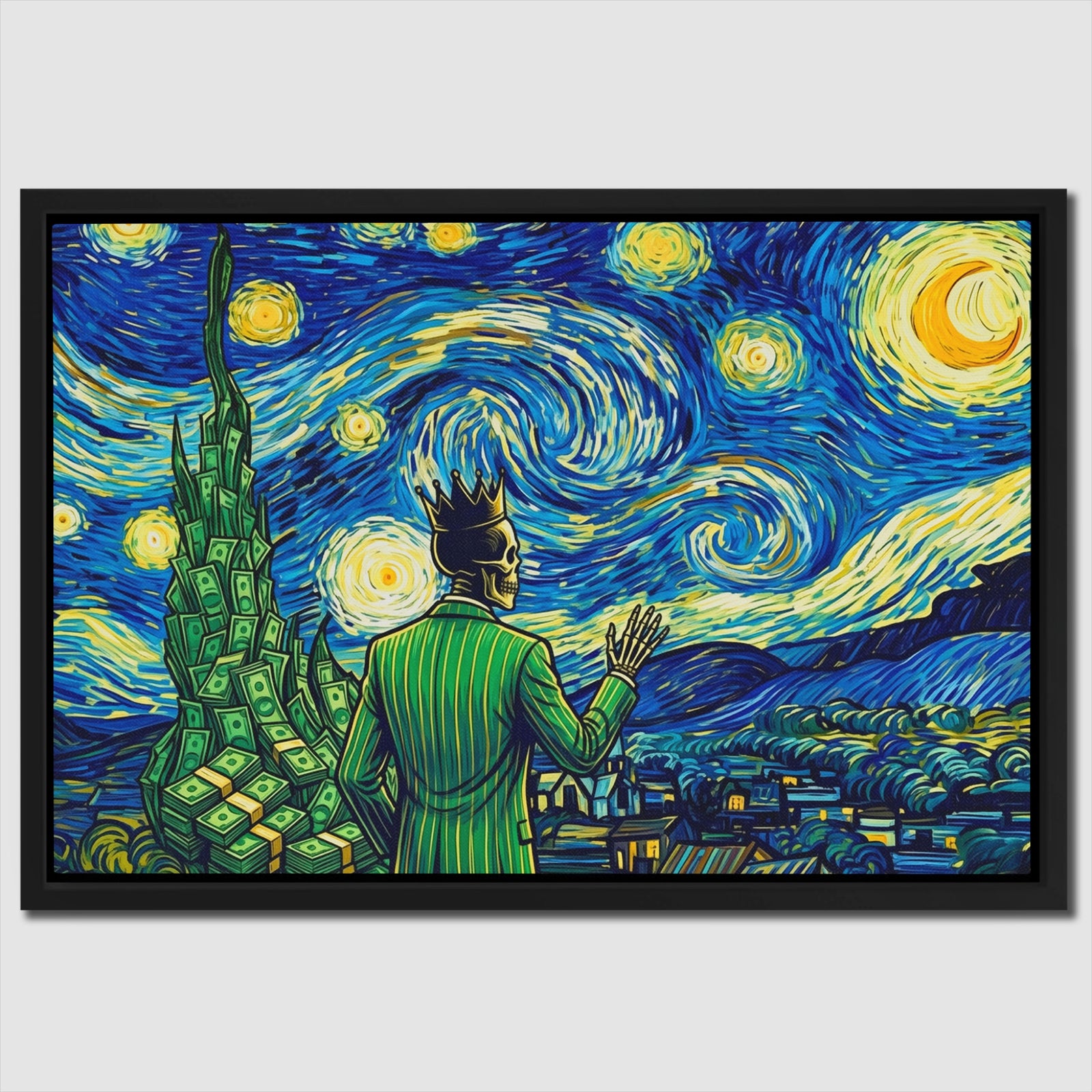Skull Swirling Cosmos canvas wall art