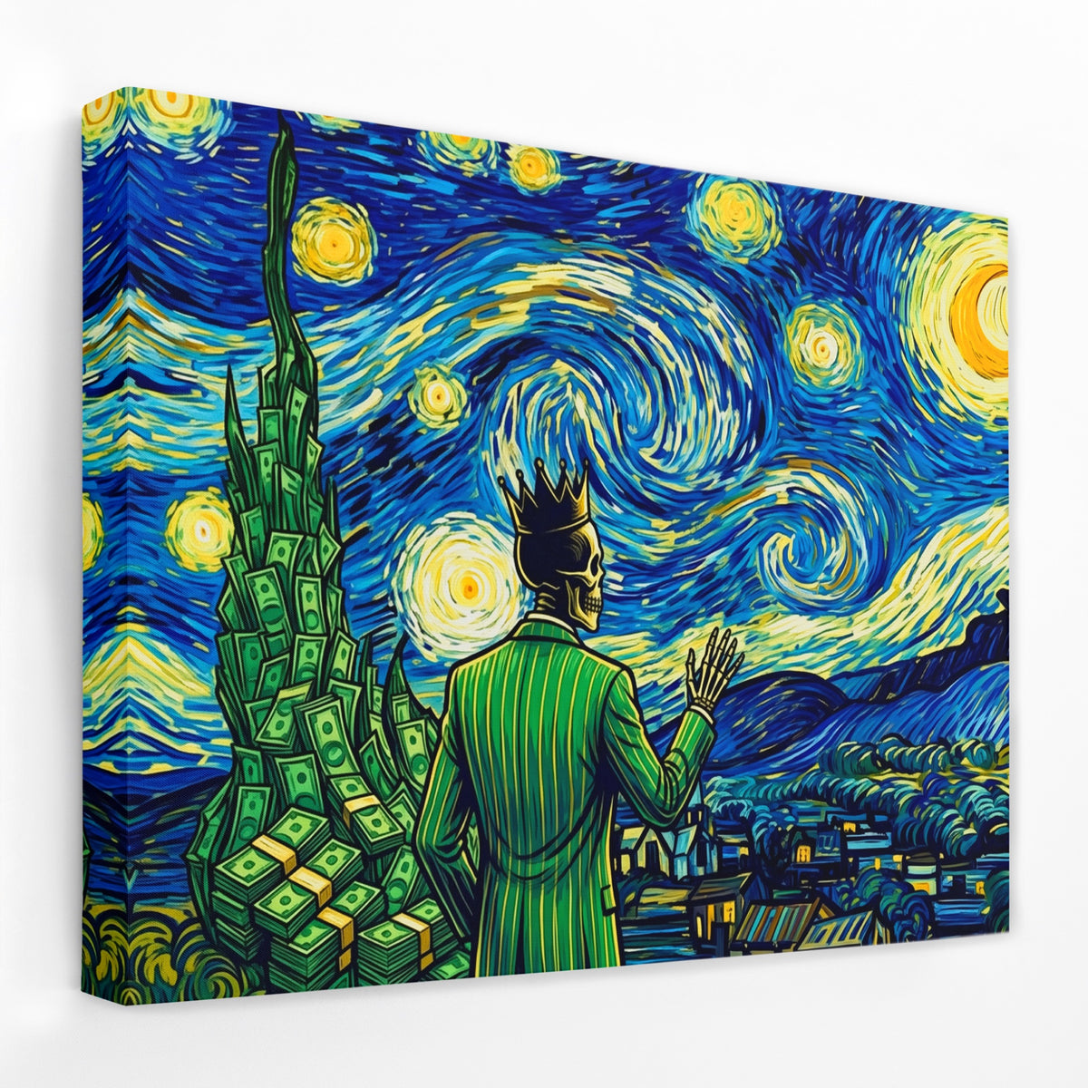 Skull Swirling Cosmos — Skull Swirling Cosmos Landscape   Side View   Mirror Wrap 104
