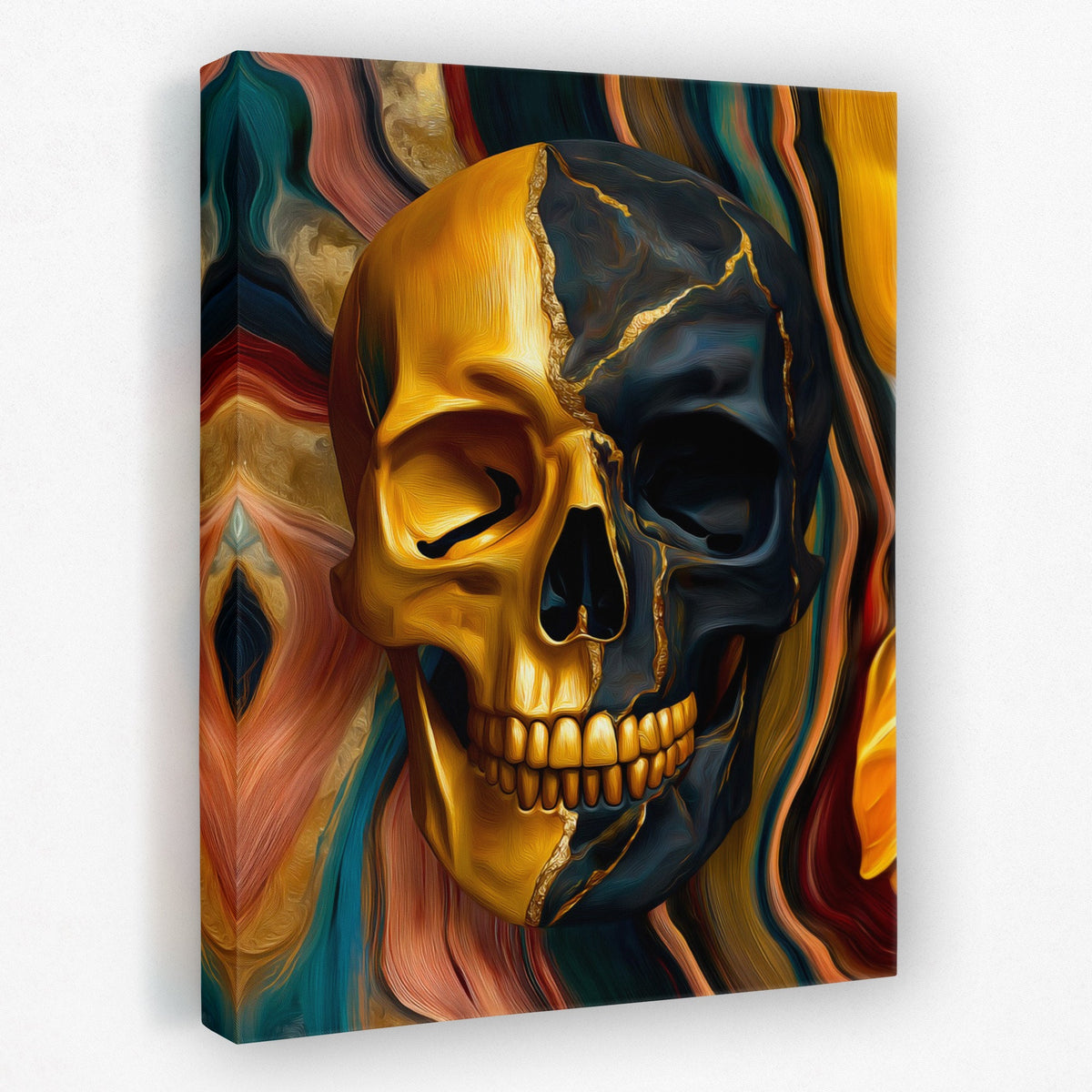 Skulls Golden Shadow - Luxury Wall Art