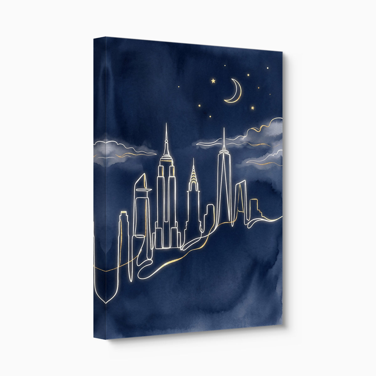 Skyline Golden Night — skyline golden night angled flush print