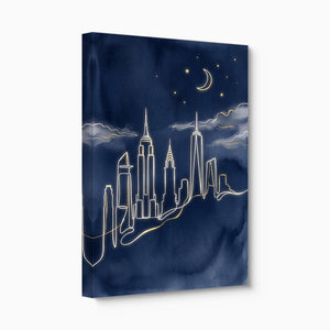 Skyline Golden Night — skyline golden night angled flush print