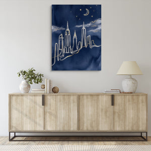 Skyline Golden Night — skyline golden night sq living room desk 1port flush print
