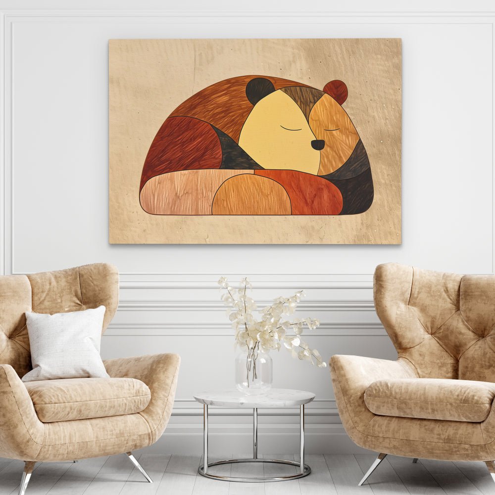 Sleeping Brown Bear - Luxury Wall Art