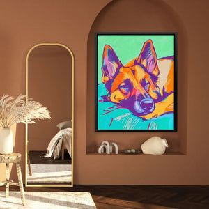 Sleeping German Shepherd - Luxury Wall Art