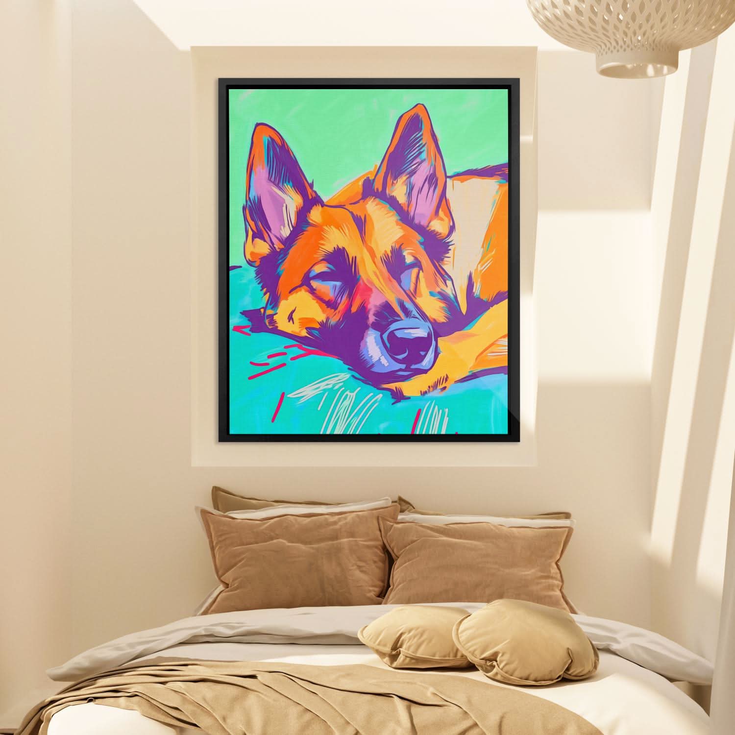 Sleeping German Shepherd - Luxury Wall Art