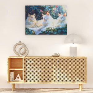 Sleeping White Cats - Luxury Wall Art