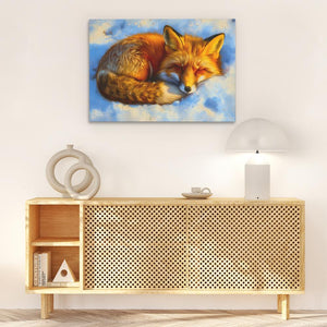 Sleepy Snow Fox - Luxury Wall Art