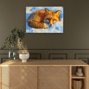 Sleepy Snow Fox - Luxury Wall Art