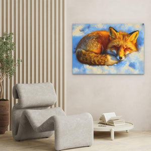 Sleepy Snow Fox - Luxury Wall Art