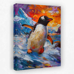 Slipper Penguin Colorful Canvas