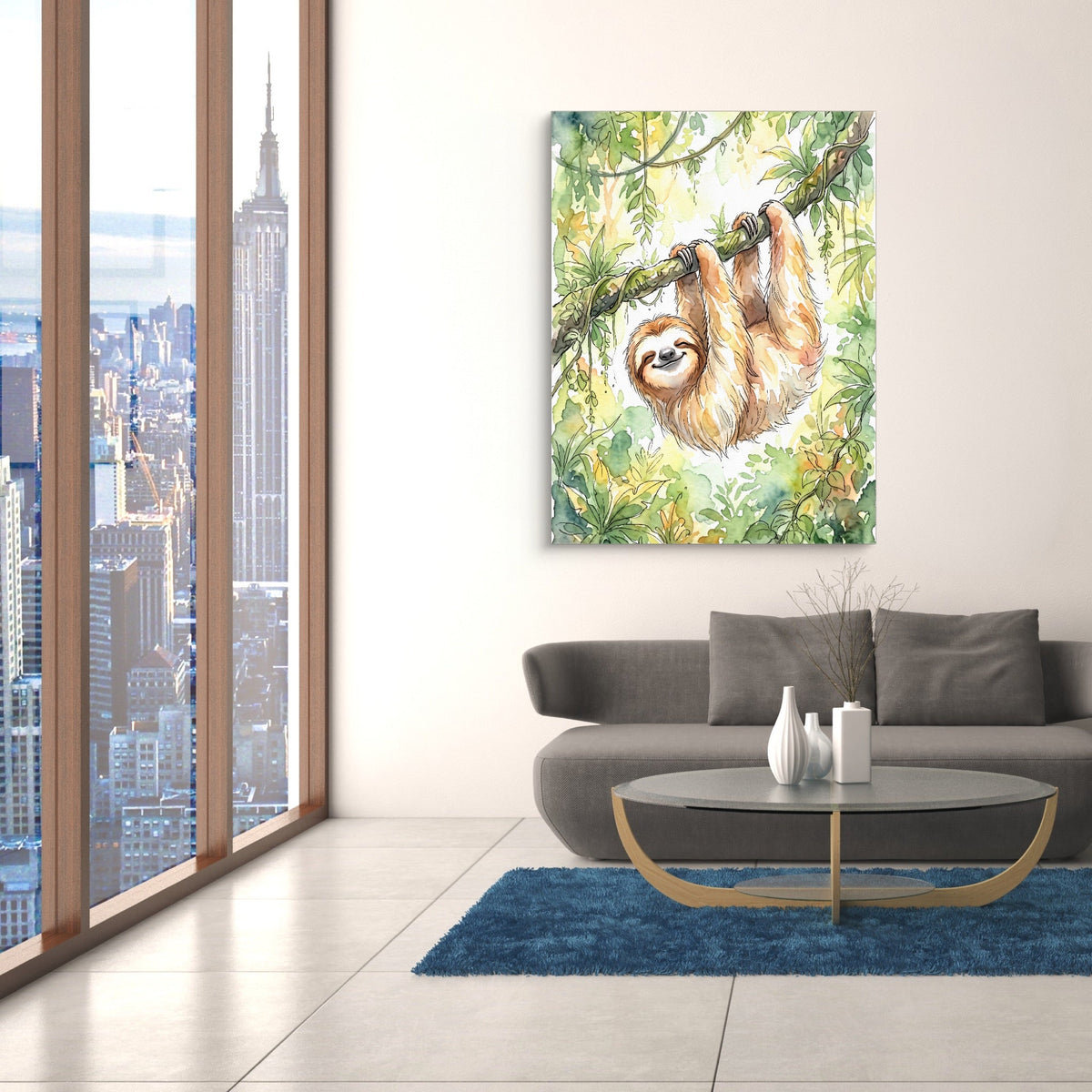 Sloth Watercolor - Luxury Wall Art