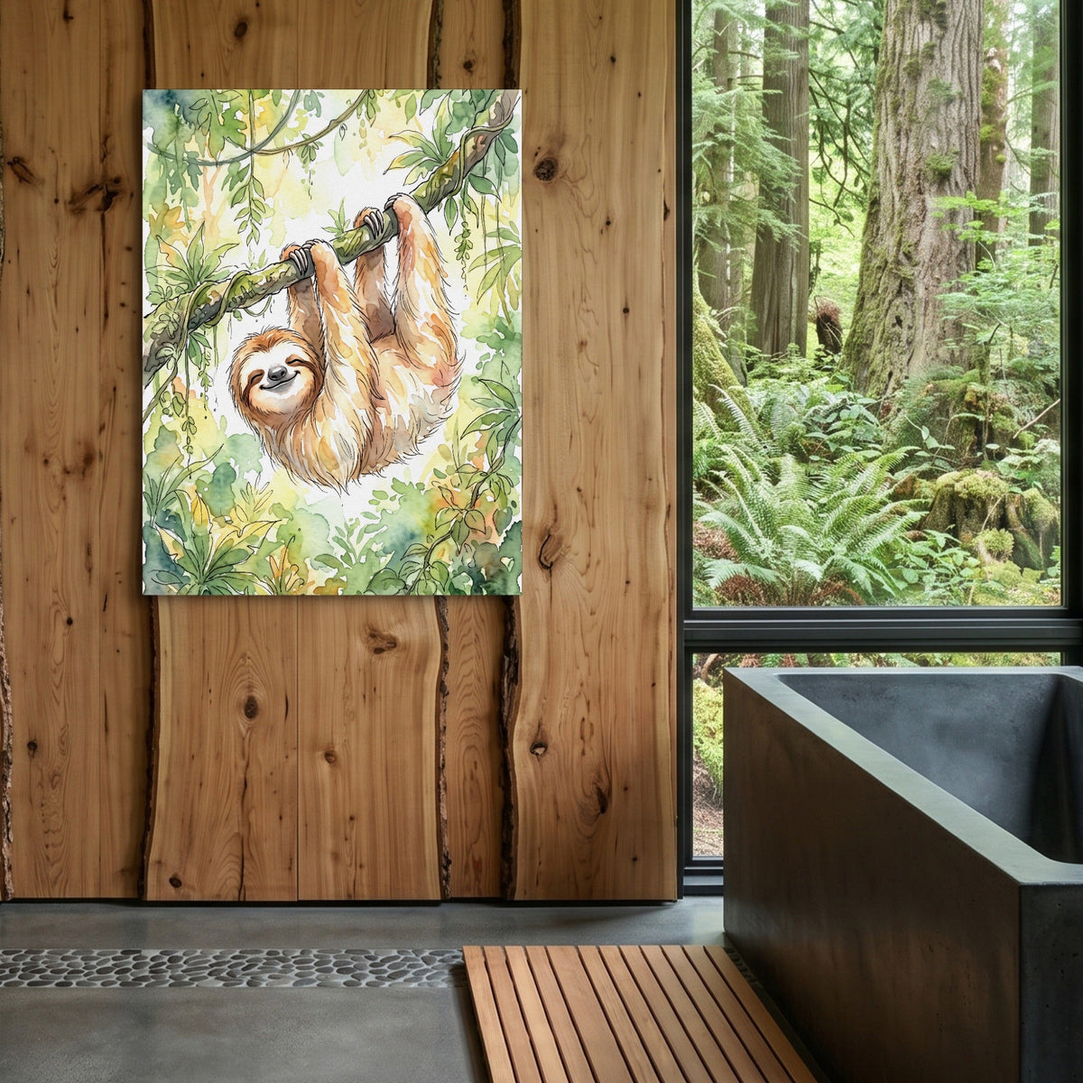 Sloth Watercolor - Luxury Wall Art