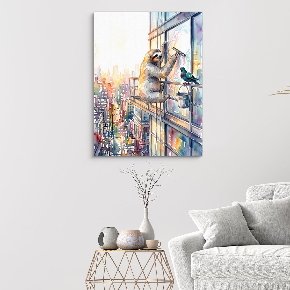 Sloth Window Washer - Luxury Wall Art