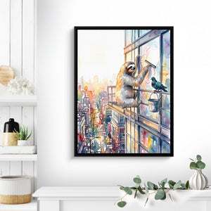 Sloth Window Washer - Luxury Wall Art