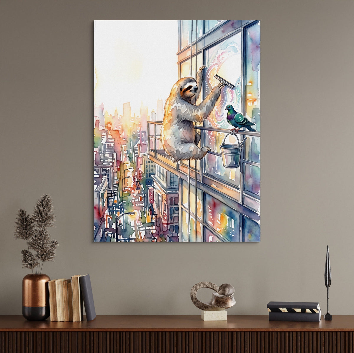 Sloth Window Washer - Luxury Wall Art