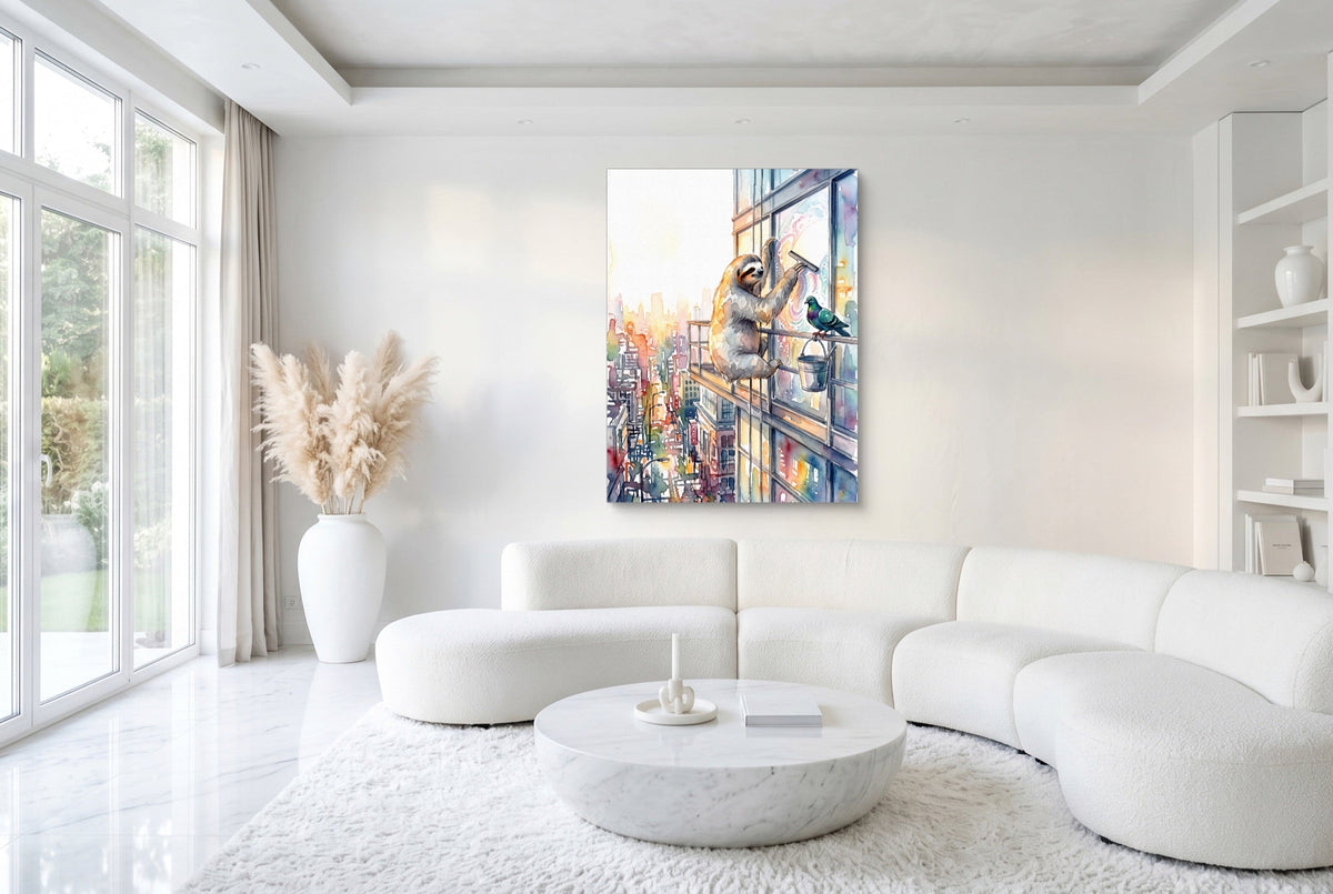 Sloth Window Washer - Luxury Wall Art