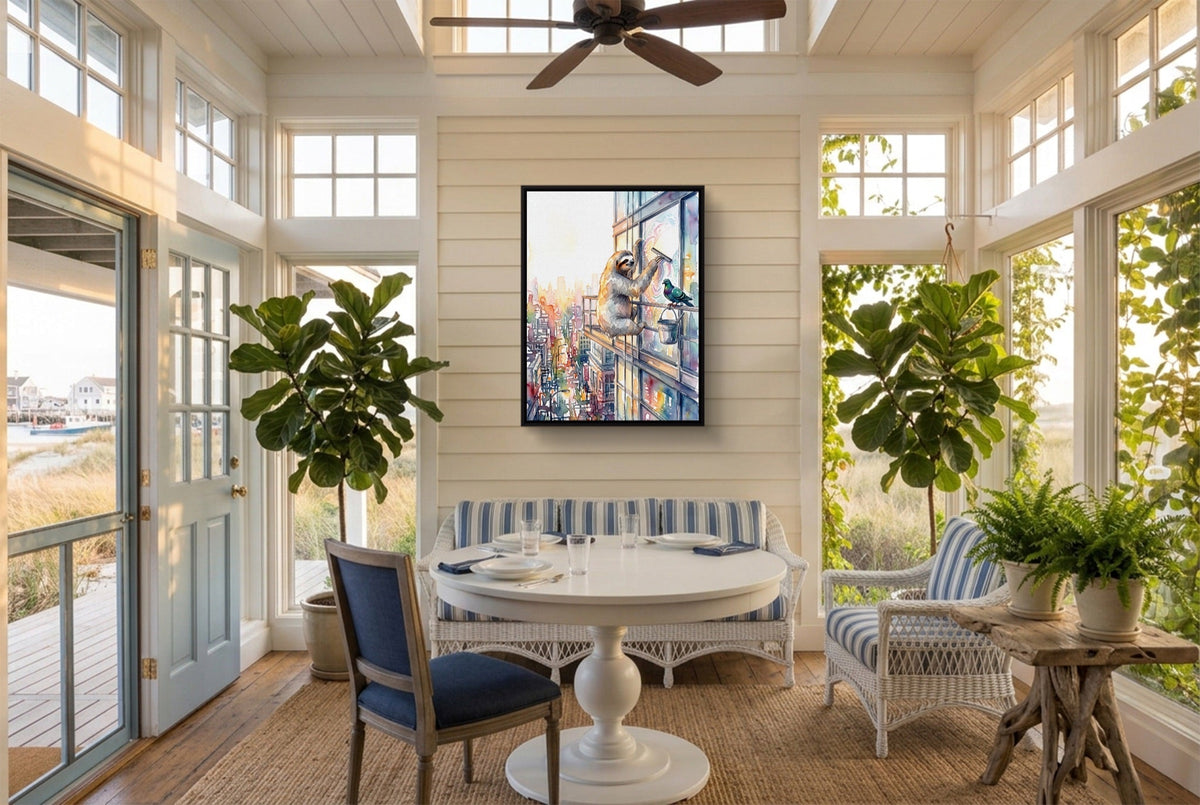 Sloth Window Washer - Luxury Wall Art