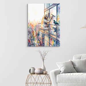 Sloth Window Washer — sloth window washer sq white walls 1port flush print