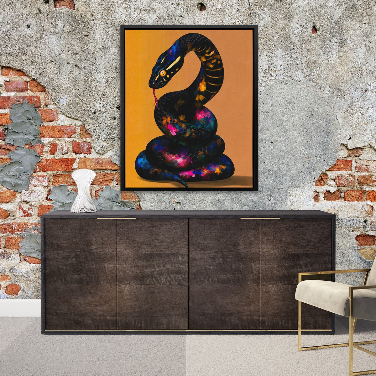 Snake Cosmic Flow — Snake Cosmic Flow Luxurious Room Exposed Brick 62