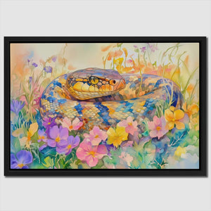 Snake in Flowers - Luxury Wall Art