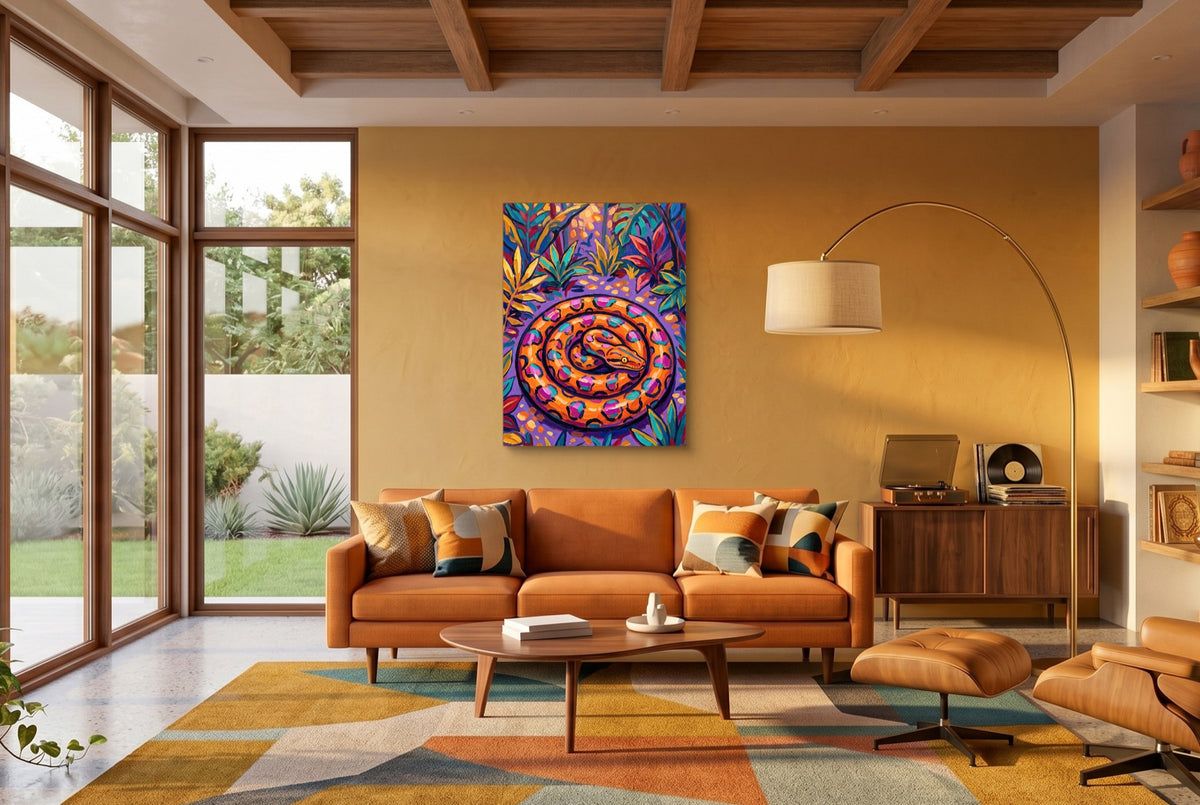 Snake Tropical Hues — snake tropical hues living room interior space 1port flush print