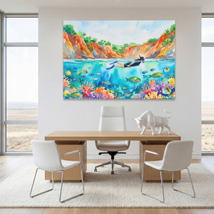 Snorkeler Coral Reef — Snorkeler Coral Reef White Bull Room Land 290