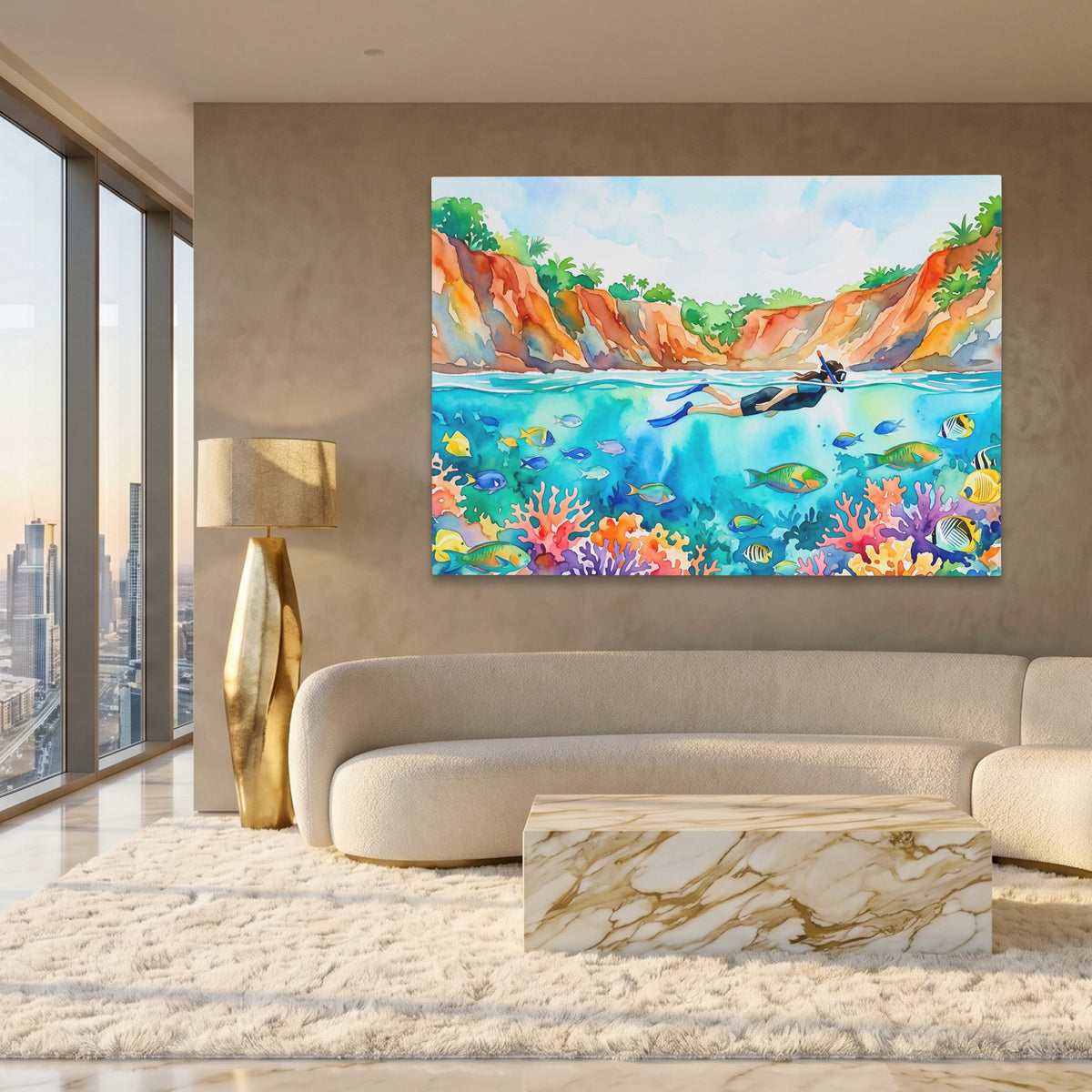 Snorkeler Coral Reef — Snorkeler Coral Reef White Gold Lux Land 311