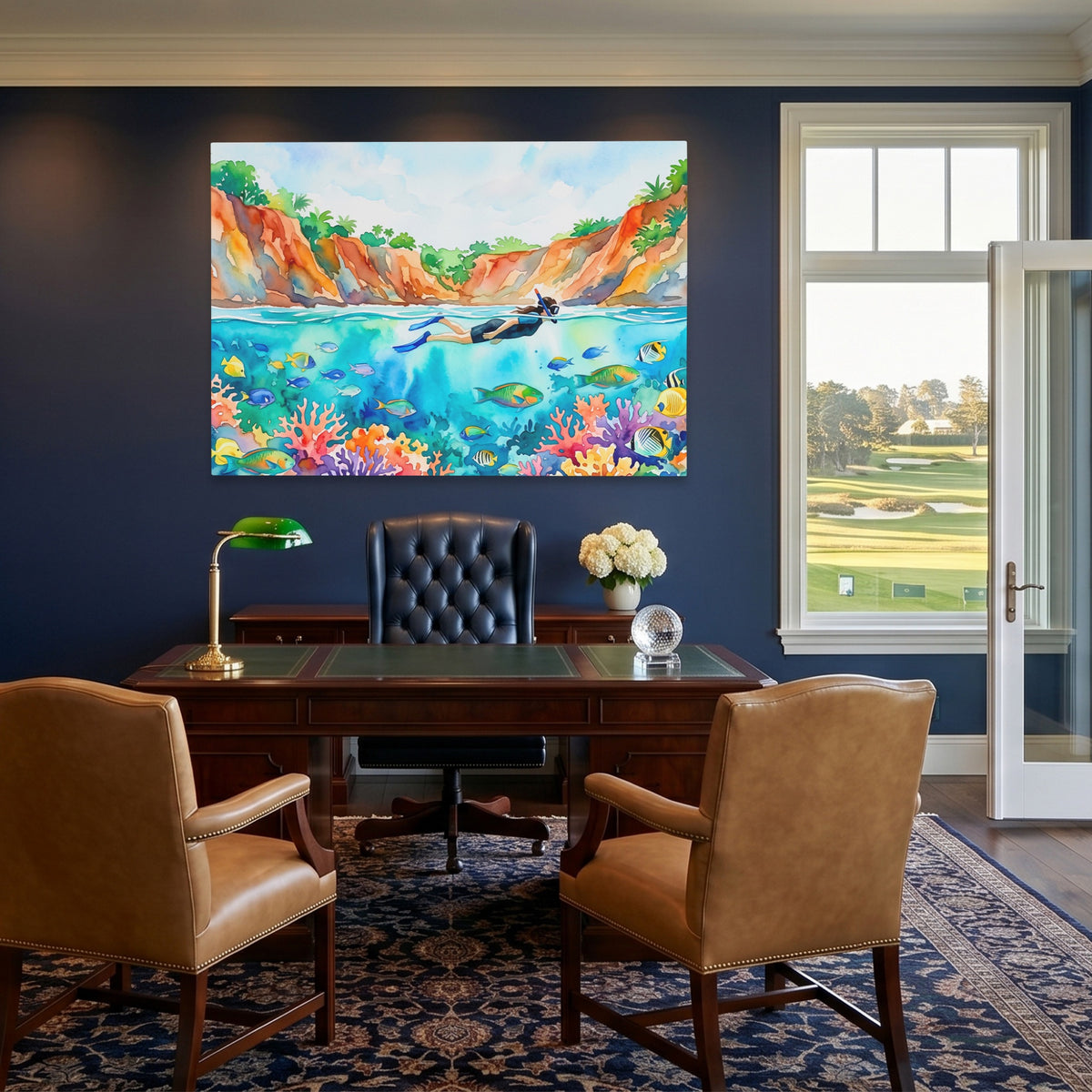 Snorkeler Coral Reef — Snorkeler Coral Reef Golf House Blue Land 143