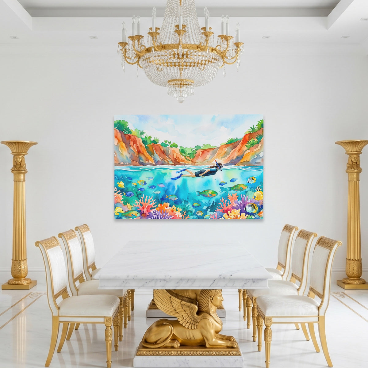 Snorkeler Coral Reef — Snorkeler Coral Reef Roman White Room Land 227