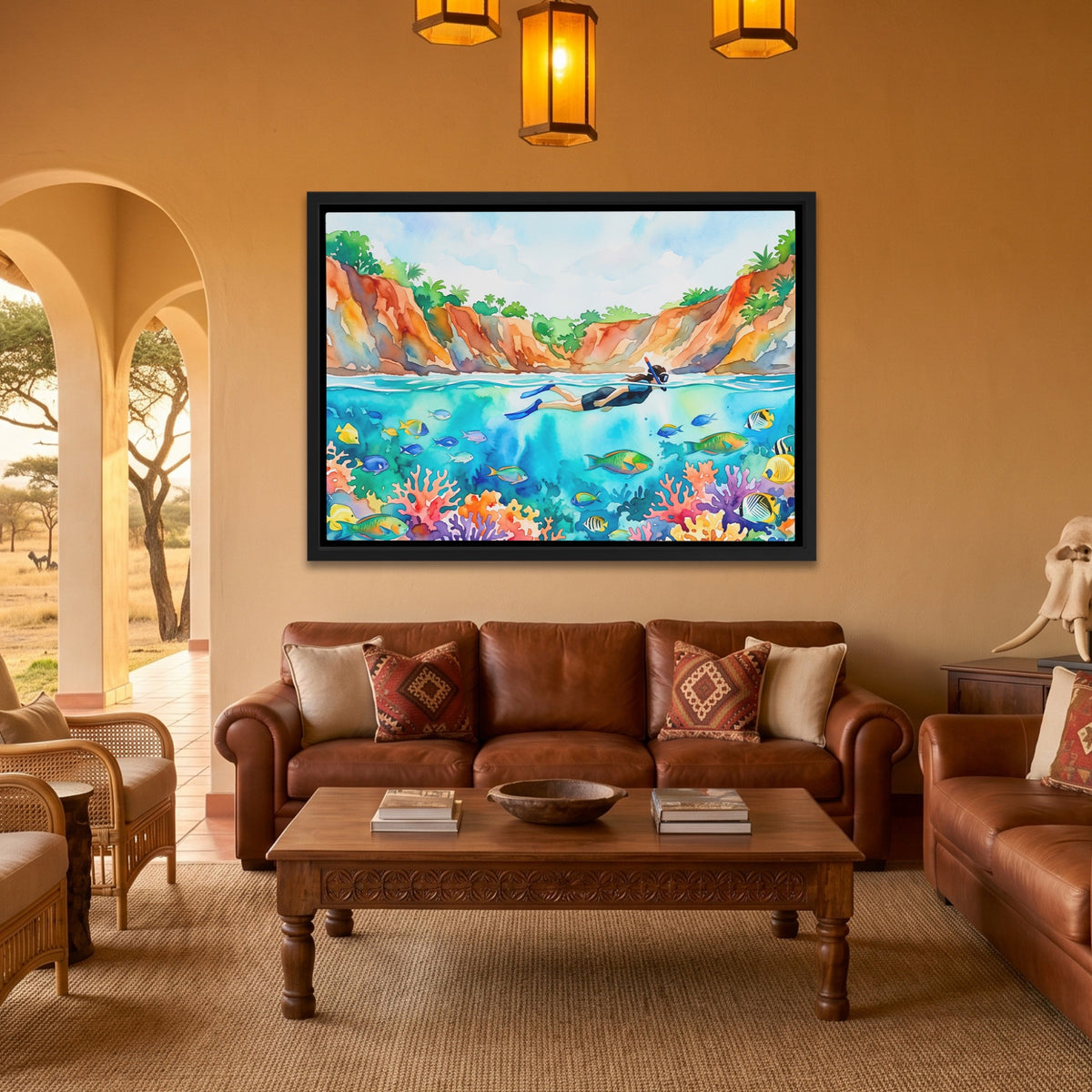 Snorkeler Coral Reef — Snorkeler Coral Reef Safari House Land 248